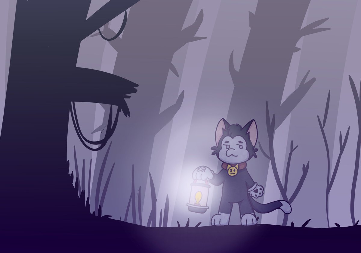 Daan_Yeet's tweet photo. Don't get lost kittycat🙀🙀🙀
(Day 2 - Kit in the creepy forest) 
#KITtober #Inktober2026 #brawlstarsfanart #brawlstarskit https://t.co/o8HBDJkJuL