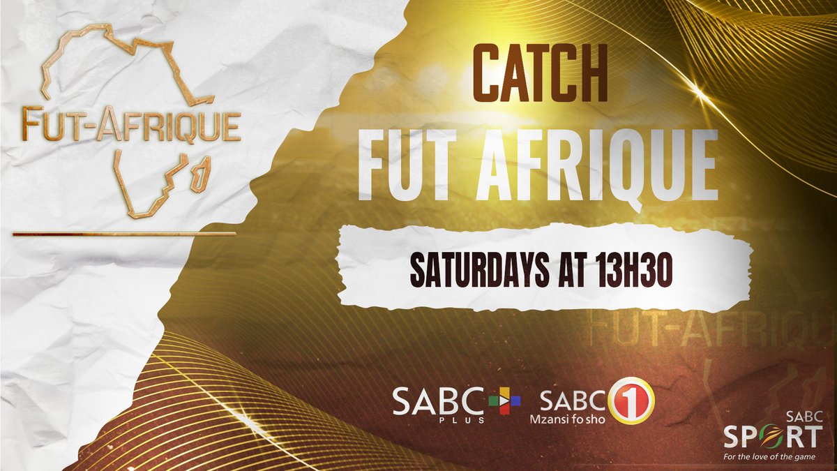 SABC_Sport's tweet photo. ⚽ #FutAfrique

Your gateway to African football! Passion, culture, and the biggest stories from the beautiful game across the continent.

📅 Saturdays
⏰ 13:30
📺 SABC 1
📱 Stream on https://t.co/mPFr5lSZOU
🌐For  latest news and updates visit https://t.co/fRwl3bYKzb 

#SABCSport