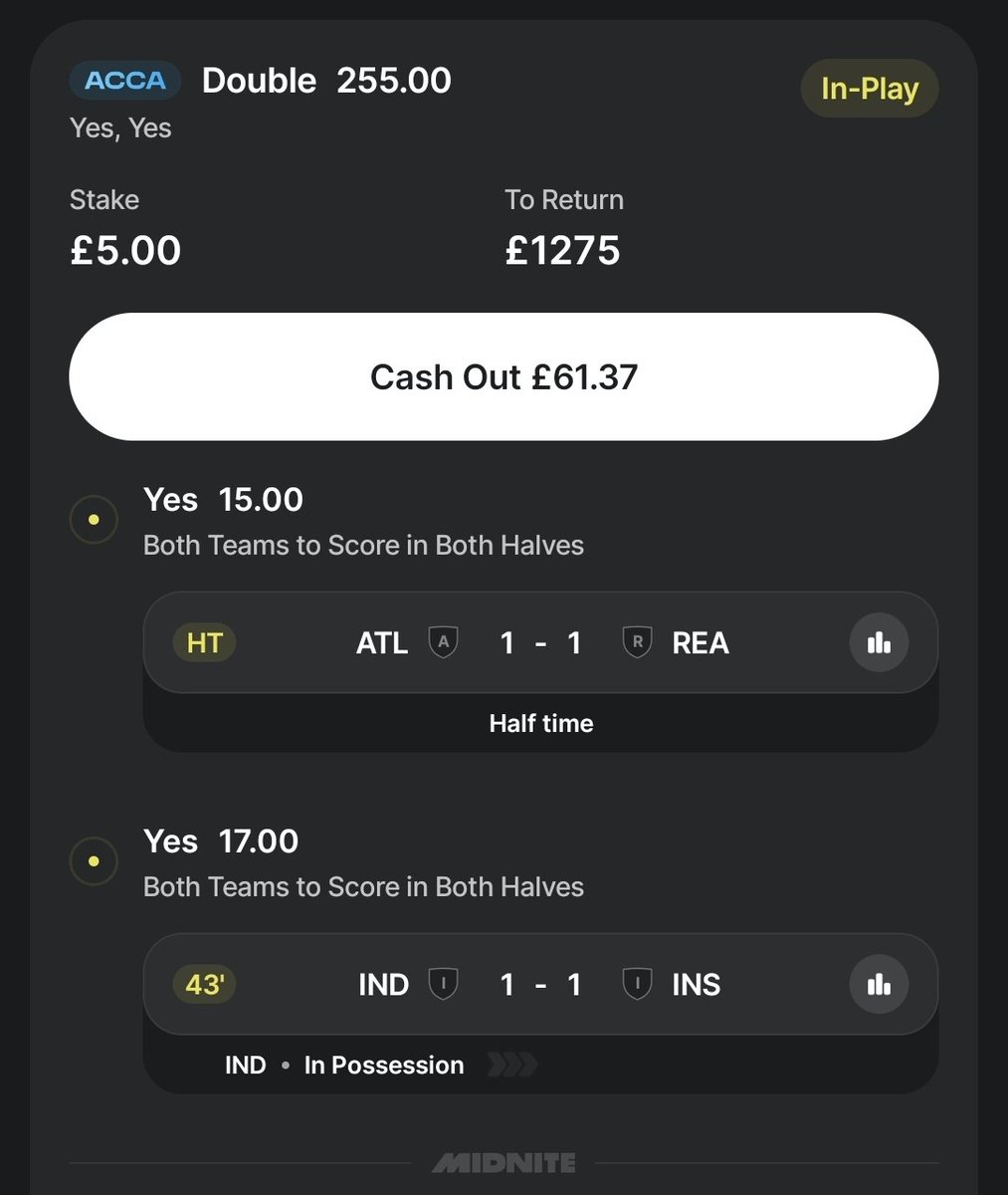 Flutterpunt's tweet photo. IF this bet WINS I'll give away another £100 to 1 person who likes this post ❤️ https://t.co/RrRvjEFwGZ