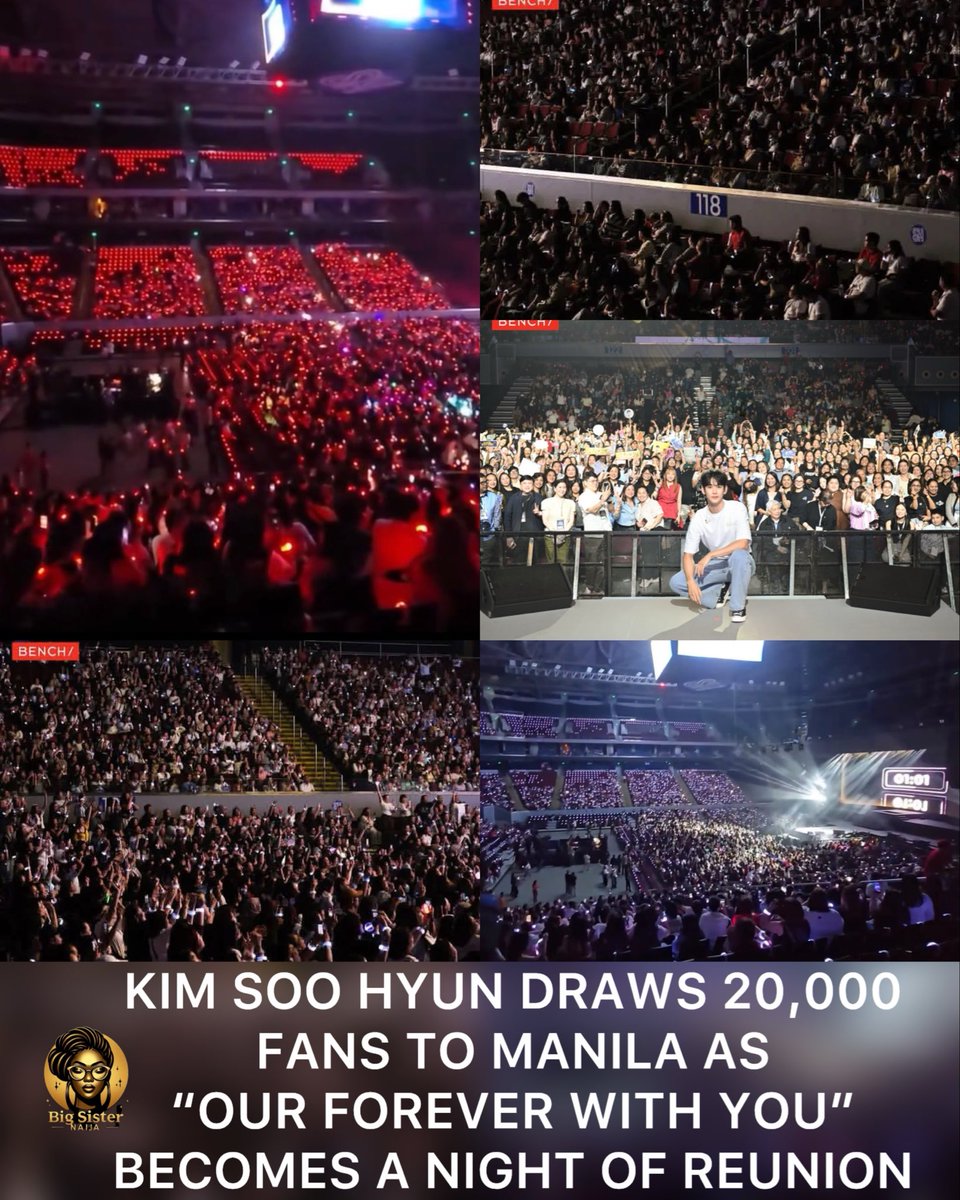 BigSis9ja's tweet photo. KIM SOO HYUN DRAWS 20,000 FANS TO MANILA AS “OUR FOREVER WITH YOU” BECOMES A NIGHT OF REUNION

Dearest Gentle Reader,

It seems Manila had something rather important to say — and judging by the noise inside the SM Mall of Asia Arena, it was not prepared to whisper.

An estimated 20,000 fans gathered on October 2 for BENCH x Kim Soo Hyun: Our Forever With You, an event that marked the actor’s return to public appearances after a 16-month hiatus. 

The scale of the gathering had been anticipated since BENCH announced the event, with reports estimating the arena could accommodate around 20,000 attendees. 

Kim Soo Hyun’s return follows a turbulent period surrounding allegations linked to his past relationship with the late actress Kim Sae-ron. 

He denied dating her while she was a minor, while Seoul police later decided not to refer an underage-dating allegation to prosecutors, citing insufficient evidence. 

Yet, Dearest Reader, the Manila evening offered a rather striking picture.

There were cheers. There were tears. There were emotional tributes from fans — including a specially prepared video and song that visibly moved the actor.

For supporters who travelled from different parts of the world, the evening became more than a fan meeting. 

It was an opportunity to demonstrate their continued support through their physical presence — and, quite literally, their purchased tickets.

Whatever storms may have surrounded the actor, Manila made one thing abundantly visible: thousands of fans were there to welcome him back.

And that, Dearest Reader, is a reunion worth reporting.

Your Gold Standard Journalist,
Big Sis Naija.

#BigSis9ja #KimSooHyun #KimSooHyunReunion #KIMSOOHYUNxBENCH #OurForeverWithYou