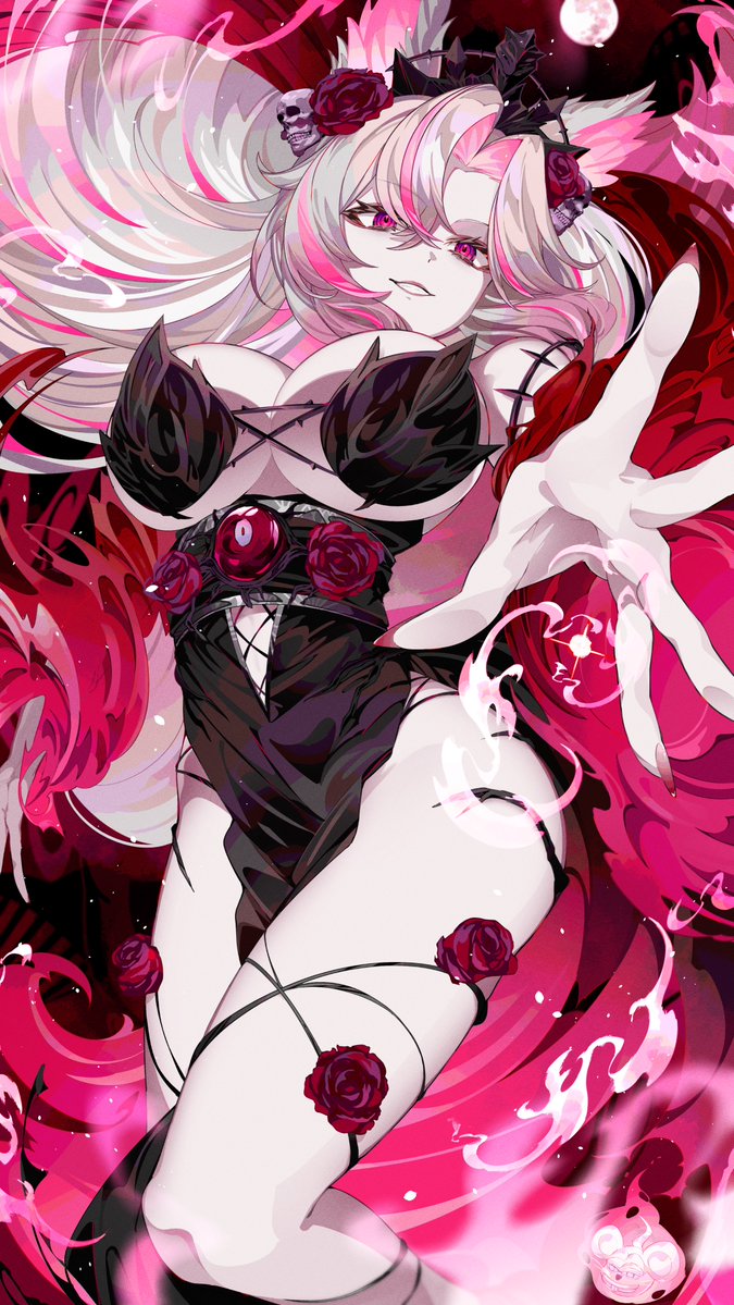 akagi_A's tweet photo. Her alternate-universe self, consumed by darkness 💀🦊🌹

#SmugAlanArt https://t.co/48rvCdzdsV