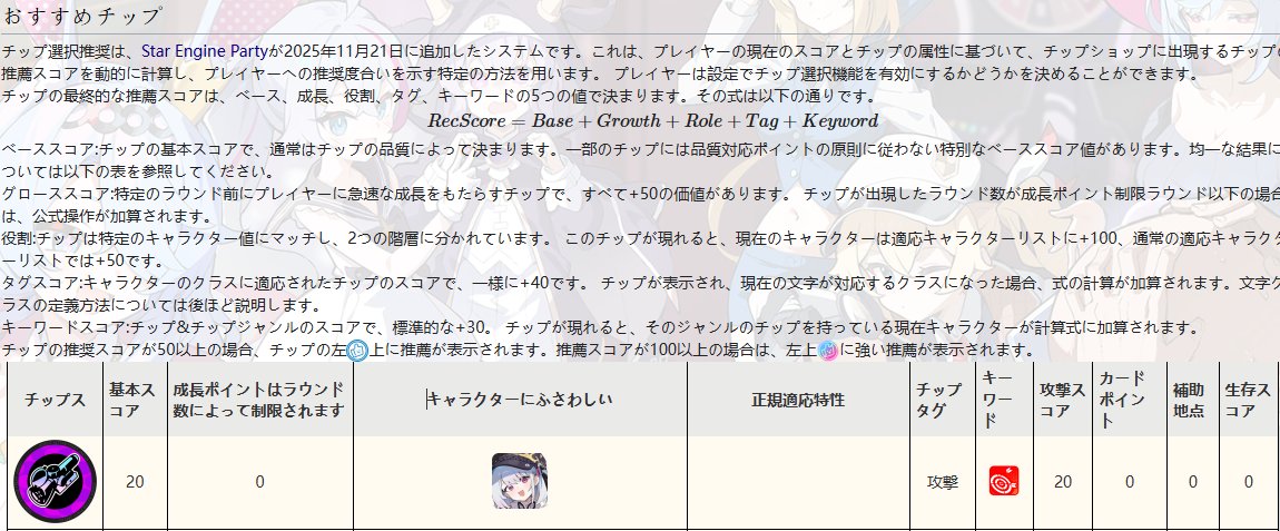 Yezosaurus's tweet photo. 中国wiki読み返して思ったけどオススメチップって単にマーク付くだけじゃなくて内部的な出現率も上がってるとか・・・？ https://t.co/wuRgH7vTTa