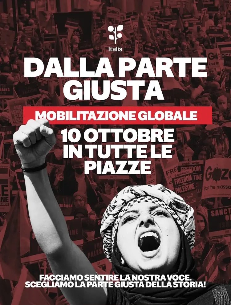 BannedConnolly's tweet photo. 🇵🇸 MOBILITAZIONE INTERNAZIONALE PER LA PALESTINA DEL 10 OTTOBRE 🇵🇸

L’Italia parteciperà con decine di cortei e manifestazioni. Queste sono quelle annunciate fino ad ora (altre si aggiungeranno)👇🏼

ROMA - ore 14.30, Colosseo
MILANO - ore 16, Piazza della Repubblica
TORINO - ore 14.30, Piazza Castello
NAPOLI - ore 10.30, Piazza Garibaldi
FIRENZE - ore 17, Piazza Ss. Annunziata
BOLOGNA - ore 17, Piazza Nettuno
CAGLIARI - ore 16, Piazza Costituzione
SASSARI - ore 16, Piazza Santa Maria
SALERNO - ore 16.30, Piazza V. Veneto
PORDENONE - ore 18, Piazzetta Cavour
VARESE - ore 16.30, Viale Milano
FERRARA - ore 18.30, Piazza Cattedrale
PADOVA - ore 17.30, Liston
PERUGIA - ore 16, Piazza IV Novembre
VENEZIA - ore 16.30, Campo S.Margherita

Nei commenti le prossime aggiunte. Segnalatemi le mancanze.