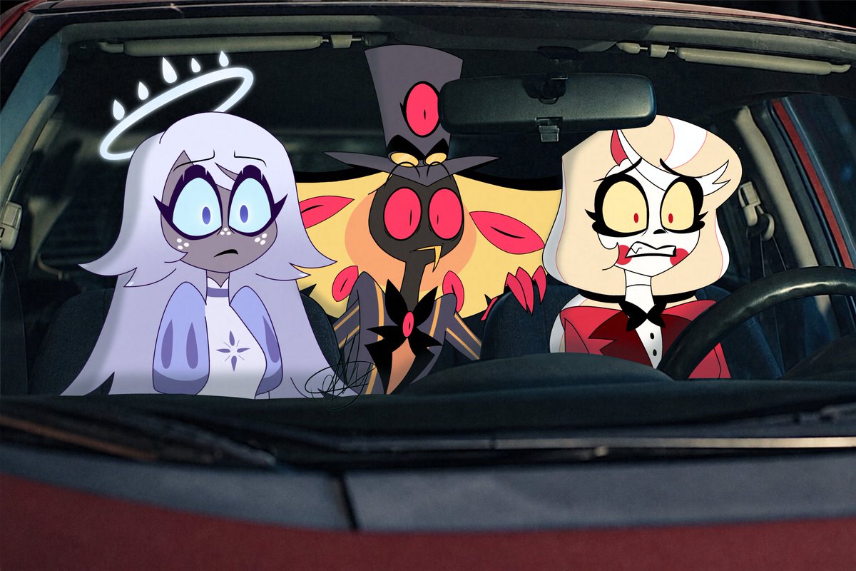 Alissontsuki's tweet photo. My contribution to the Coyote vs. ACME fandom, or should I say… Sir Pentious vs Heaven!! #HazbinHotel #HazbinHotelFanarts #coyotevsacmeㅤ https://t.co/Gb2fPfGBpi