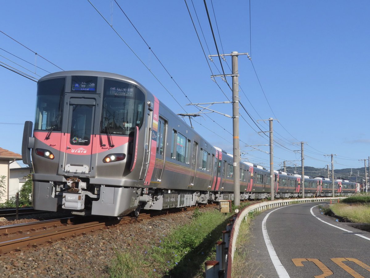 SanyoLinePeople's tweet photo. 2026.10.3
山陽本線普通[A]播州赤穂
844M(※岡山からは1908M)227系 L34＋R17＋R16

昨日のダイヤ修正により115系7連から227系7連になりました。 https://t.co/Tl0DKQZJ5A