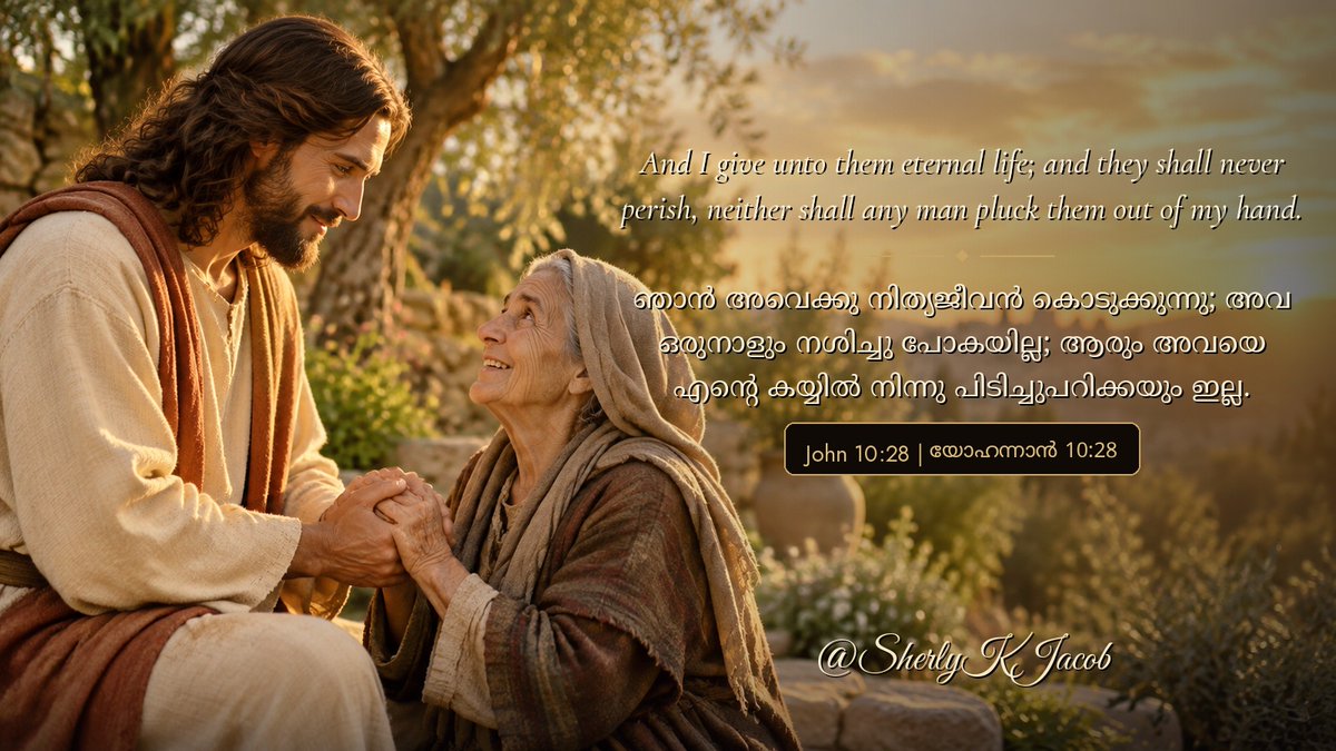 SherlyKJacob's tweet photo. And I give unto them eternal life; and they shall never perish, neither shall any man pluck them out of my hand. - John 10:28 (KJV). Good evening - may you rest securely in His care! https://t.co/WfhC8gtVer