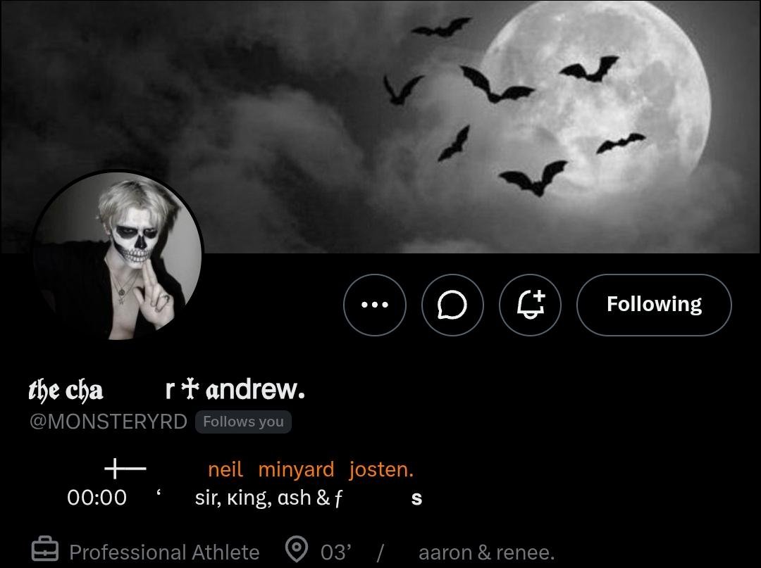 woldkzw's tweet photo. @exyholics @bystarlightz @blvckframe @foxwlker @eveninsleepz ⠀⠀
Andrew Minyard como "The Chaser" 
⠀⠀ https://t.co/A3mEfUpe2n