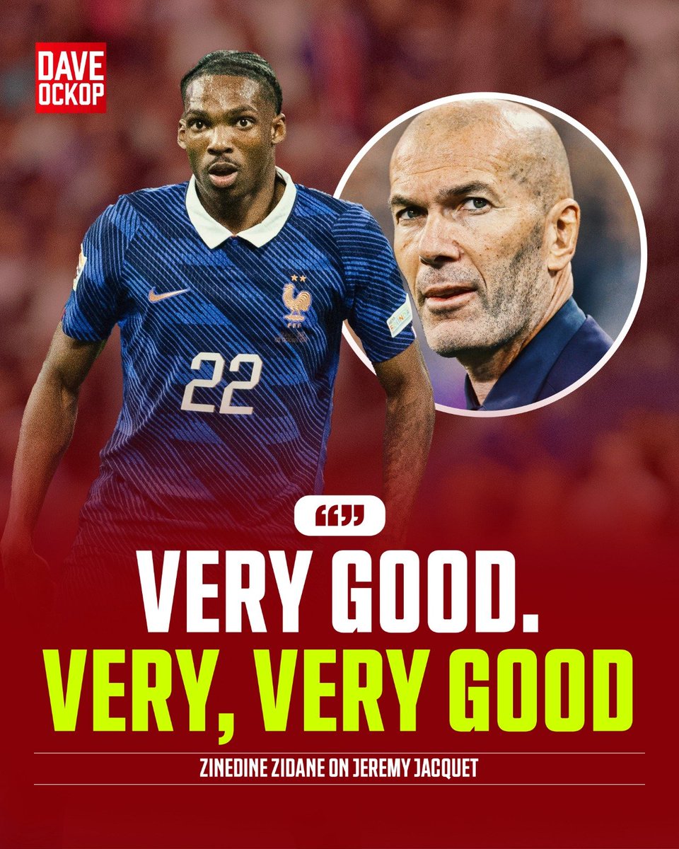 DaveOCKOP's tweet photo. Zinedine Zidane on Jérémy Jacquet:

"Very good. Very, very good. Brave. Not afraid to come way out. Very good in the duel. He was once again very good." https://t.co/VTuieMxy6i