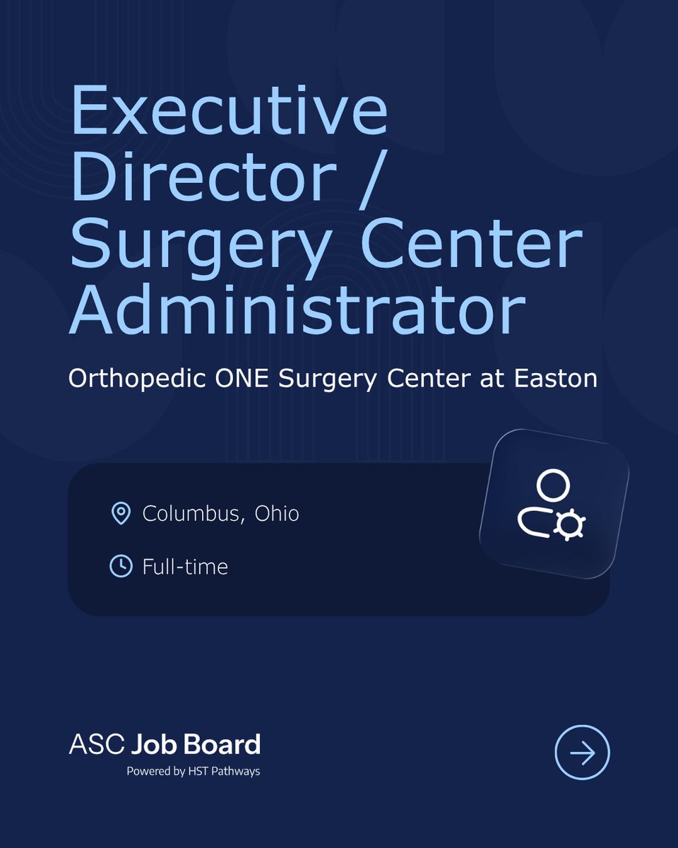 HSTPathways's tweet photo. Looking for your next ASC role? 👀

This week’s ASC Jobs to Know features 4 openings for clinical and operational leaders across Minnesota, Virginia, and Ohio.

Explore more ASC opportunities: https://t.co/ZuusY7JQqx

#ASCJobs #AmbulatorySurgery https://t.co/t6P6U6rlKV
