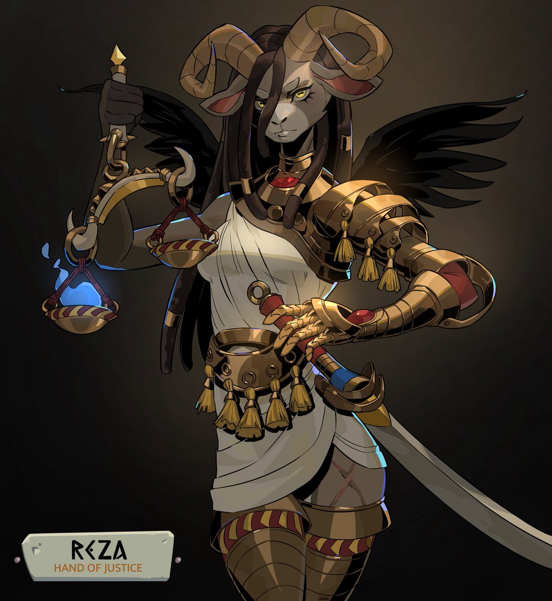 ShibaVanilla's tweet photo. The noble enactor of justice, Reza! A Hades 2 commission for @lizzyestthing! https://t.co/EEwSvlDSnS