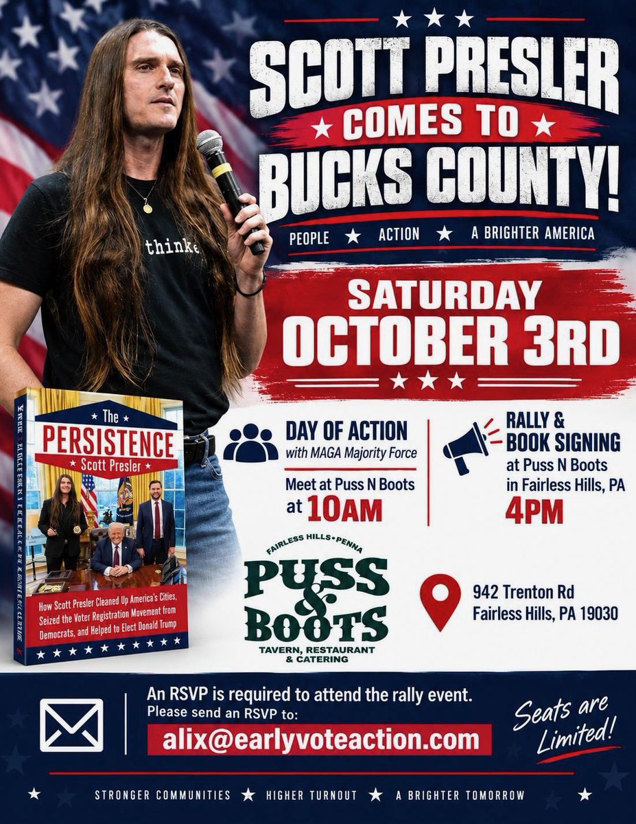 ScottPresler's tweet photo. See you TOMORROW, Bucks County! 

I’ll be joining you @ 10 a.m. to knock on doors. 

We’re knocking on THOUSANDS across Pennsylvania. https://t.co/wUJhZFFElK