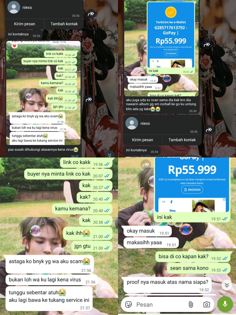 CHENLEEEGF1's tweet photo. #help #rt #scammer hati hati beli disini guys, aku ketipu 550k sama temenku ketipu 55k, kronologi dibawah, tolong bantu up juga... 
#up #scam #coerbuy https://t.co/kKAfseFuCk