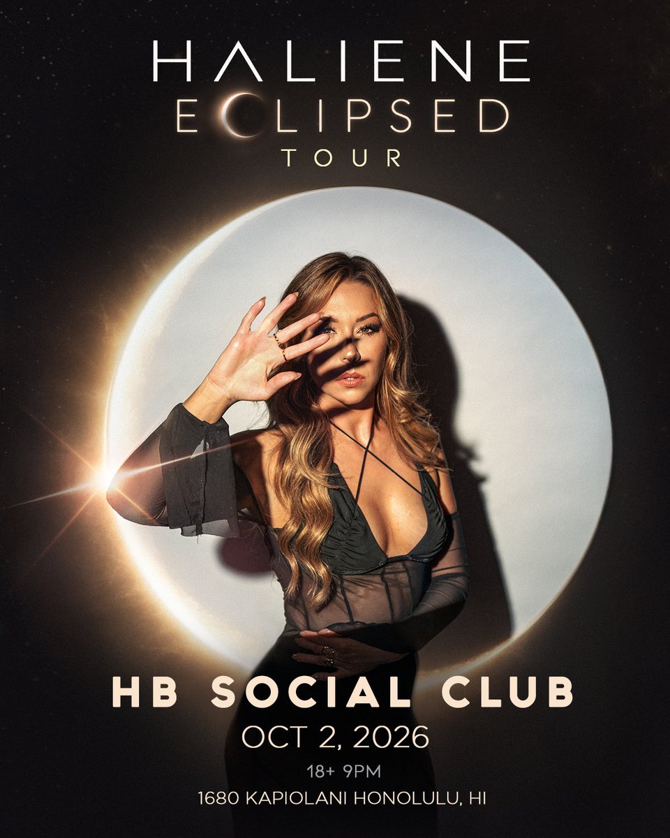 HALIENE's tweet photo. I’M BAAAAACK in one of my favorite places tonight, HONOLULU! 🏝️This is always one of my favorite places to play on every tour, and honestly been like a second home to me.🥰 Cannot wait to see you tonight at @HBSocialClub808!

You might have heard, I didn’t get to play my Lost Lands set, so we’re going HARD tonight, and I’ve got some of it for you🔥 We’re going on a journey through new music and classics, bass and trance, and I cannot wait to sing and dance with you!
Final tickets here https://t.co/60TuyivSxn