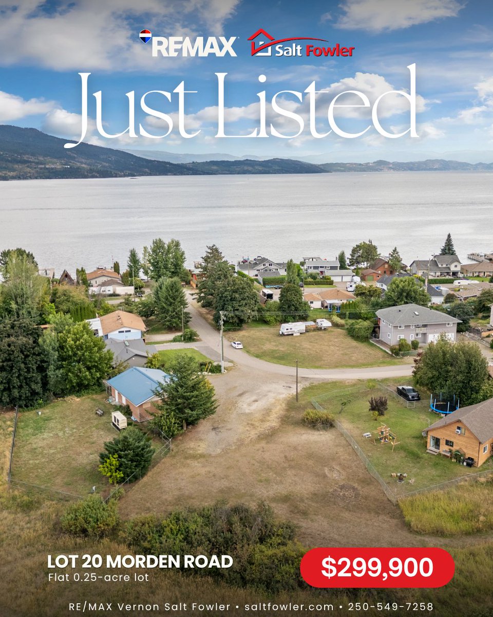 SaltFowlerBC's tweet photo. β¨ Flat, easily buildable quarter-acre lot on Morden Road in Fintry, just steps from the shores of Okanagan Lake.
π‘ Level terrain simplifies construction and design, creating a seamless canvas for your dream full-time residence or seasonal getaway.
#JustAddSalt #SaltFowler https://t.co/CzB4vMjU4L