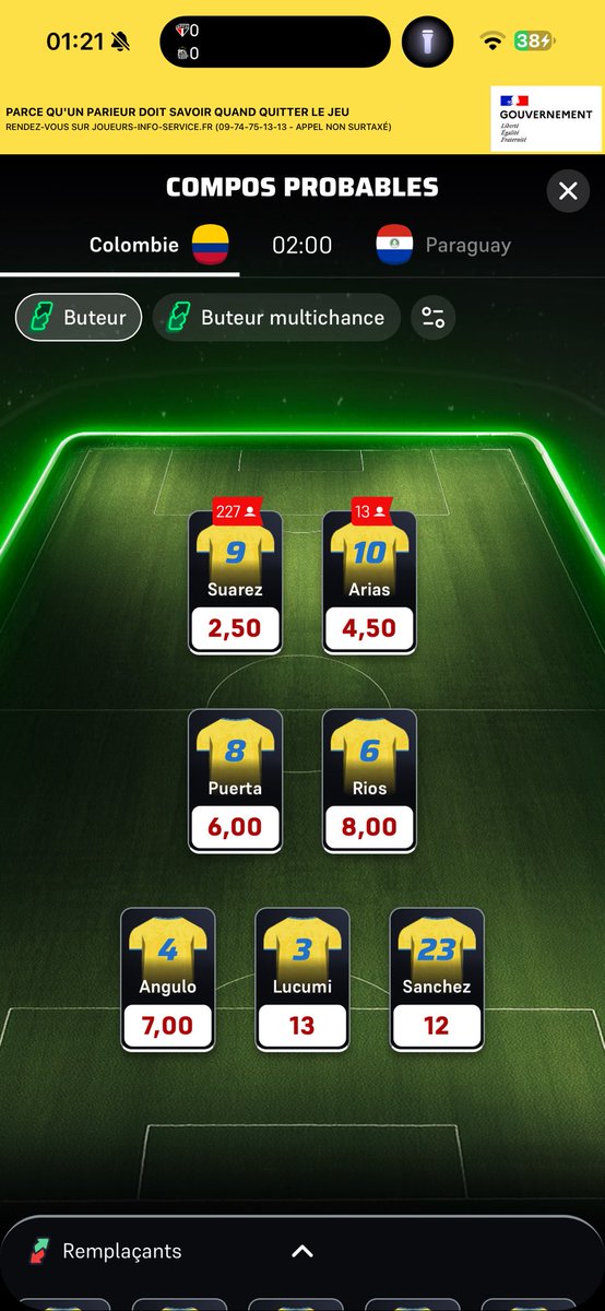 DarkChlml's tweet photo. Pas mal la compo probable la Colombie a 7v11 https://t.co/NGhS0pUhW7