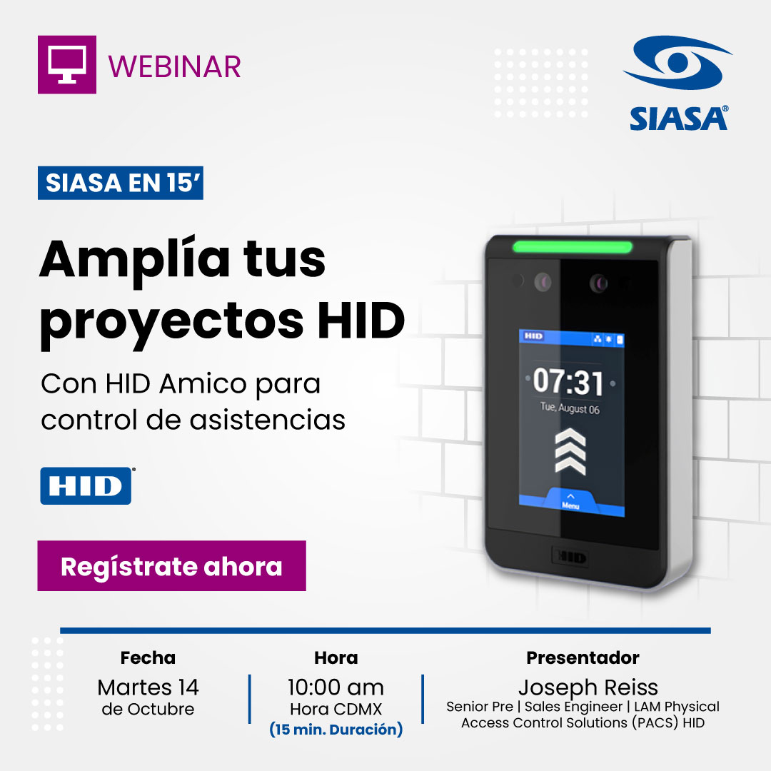 Siasa's tweet photo. ¿Tus clientes ya usan lectores @HIDGlobal para control de acceso?
En nuestro próximo webinar explicaremos cómo ahora puedes incorporar control de asistencias a proyectos HID.
Webinar HID Amico para control de asistencia
14 de octubre · 10:00 am (CDMX)
https://t.co/1l1KfXY5kK https://t.co/gl3gFjUQPP