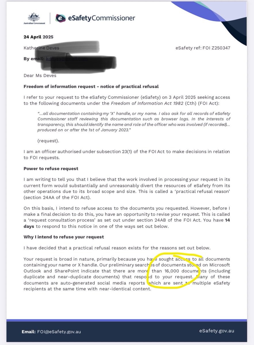 Katherine_deves's tweet photo. Where will Chief Censor & EKaren end up next? UN or WEF?

We taxpayers have paid her  $4M+ over 10 years for the privilege of being censored & taken to Court (where she consistently fails)

She has increased the office size 10x, costing us $70M a year

An FOI revealed she holds a file on me with over 16,000 documents - when questioned in Senate estimates she said it was because I tweeted about her that many times - at the time I only had 13,000 posts and I can assure you most of them were NOT  about her 

Julie Inman Grant pledged to “control the content the Australians can see” - on whose bidding & authority?

Certainly not we Australians