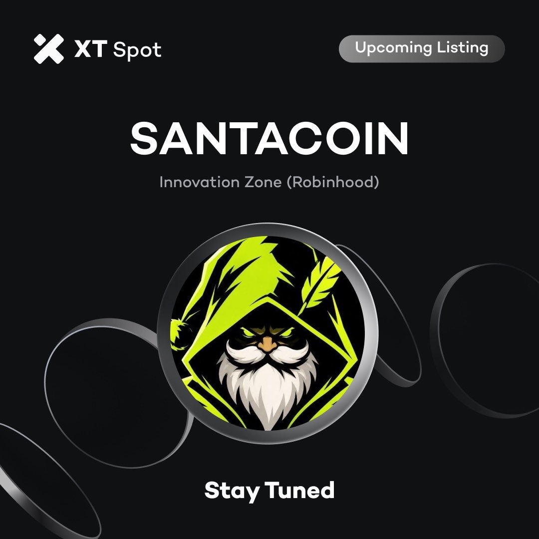 XTexchange's tweet photo. 📢 XT will list $SANTACOIN (SANTAHOOD) in the Innovation Zone (Robinhood) soon. #XTlisting @Santahoodcoin

 👀 Stay tuned for the schedule of deposit, withdrawal, and trading. 

Details 👇🏻 
https://t.co/pcpi6WEnl7 https://t.co/GwTih1TxBb