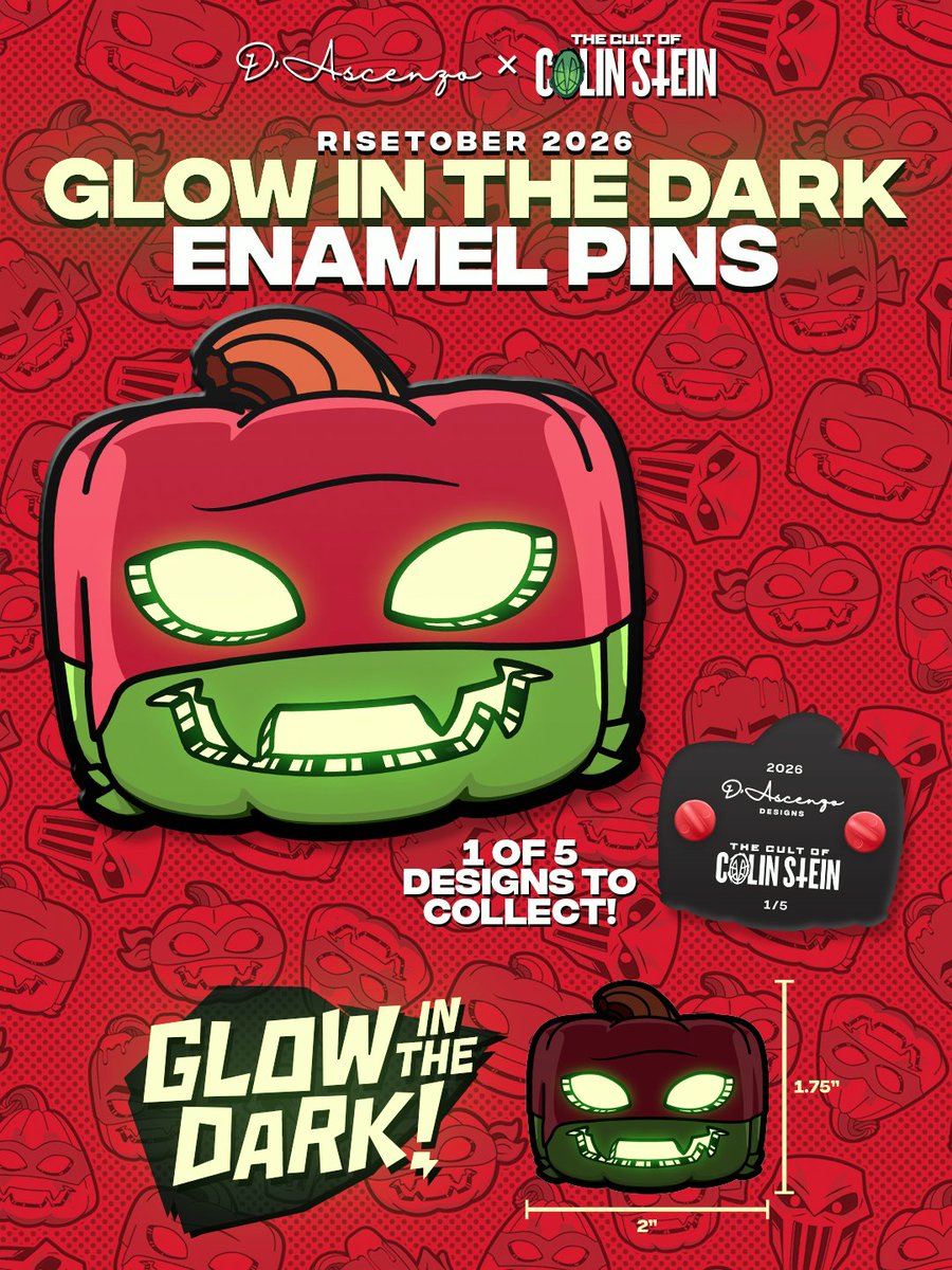 TheColinStein's tweet photo. For those who celebrate #Risetober, we made glow in the dark enamel pins for you! There are 5 new #RiseoftheTMNT designs for your collection. 

Link in bio or pre-order them here: https://t.co/O8QzcBXSfj https://t.co/do0T2SLCrw