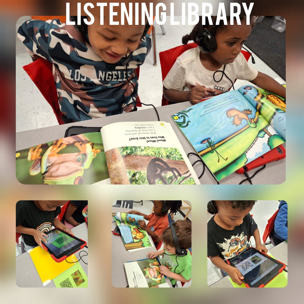 CasPear31's tweet photo. This week, we started the #TreeStudy For #FunFriday we used QR codes to access our #ListeningLibrary! 📚 #PreKRocks #DigitalLiteracy #CreativeCurriculum https://t.co/0J3ayuv9tM