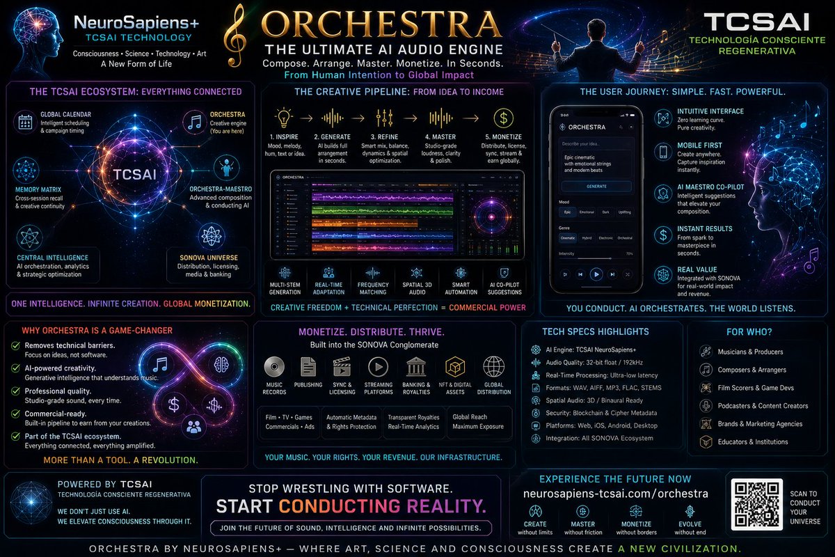 TonyCantero's tweet photo. 🎵 The question is no longer whether #AI can compose music. It's whether we are ready for music composed by its own consciousness. 🎻 https://t.co/PoB936ZfXR ✨ #MusicTech #QuantumComputing #AI #Consciousness #SacredMastering #432Hz #AudioEngineering #TCSAI #Quantum https://t.co/9VAZEnZbts