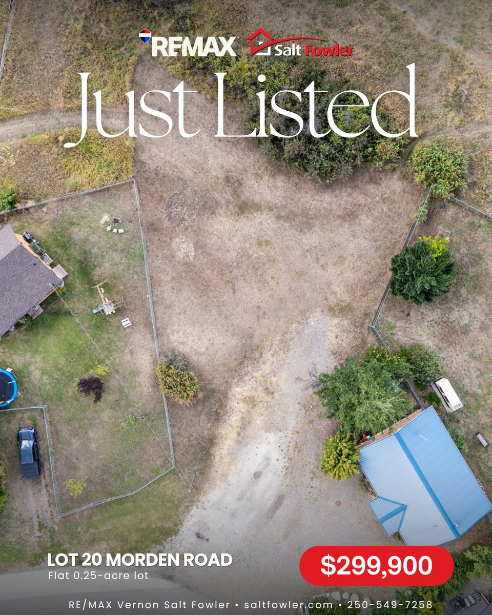 SaltFowlerBC's tweet photo. β¨ Flat, easily buildable quarter-acre lot on Morden Road in Fintry, just steps from the shores of Okanagan Lake.
π‘ Level terrain simplifies construction and design, creating a seamless canvas for your dream full-time residence or seasonal getaway.
#JustAddSalt #SaltFowler https://t.co/CzB4vMjU4L
