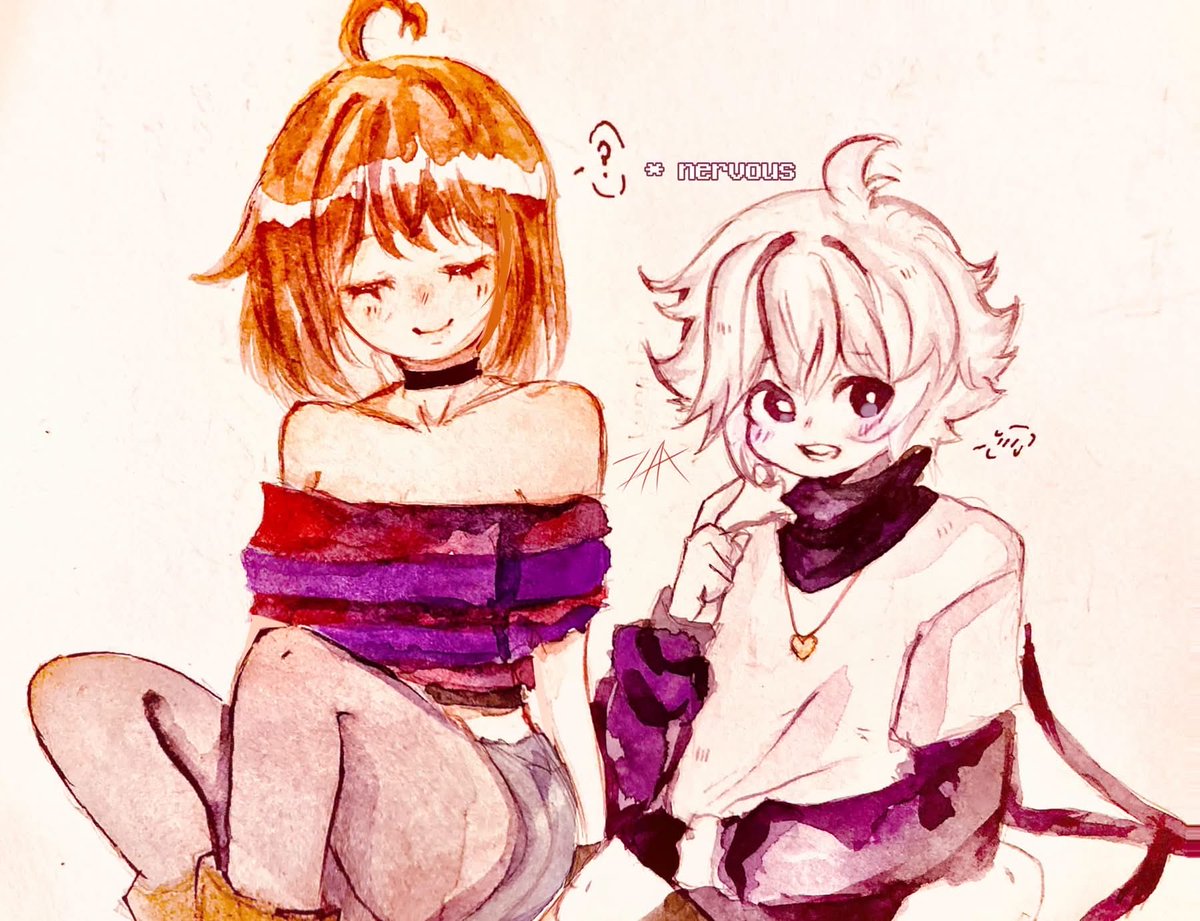 L4M404's tweet photo. ✨🌸☁️🖤#frisk #Xchara https://t.co/sFvmfcnXqk