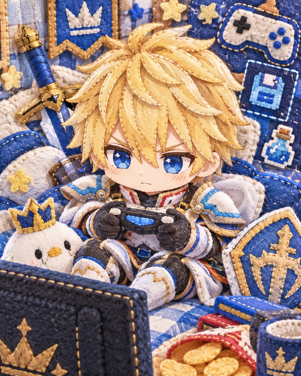 enju_world's tweet photo. 《英雄、セーブ中。》

世界を救うくらいの顔で、
めちゃくちゃゲームしてる英雄。

剣も盾もそこにある。
でも今いちばん大事なのは、この一戦。

#絵クス絵画
#AIイラスト https://t.co/lTZO0H4e85