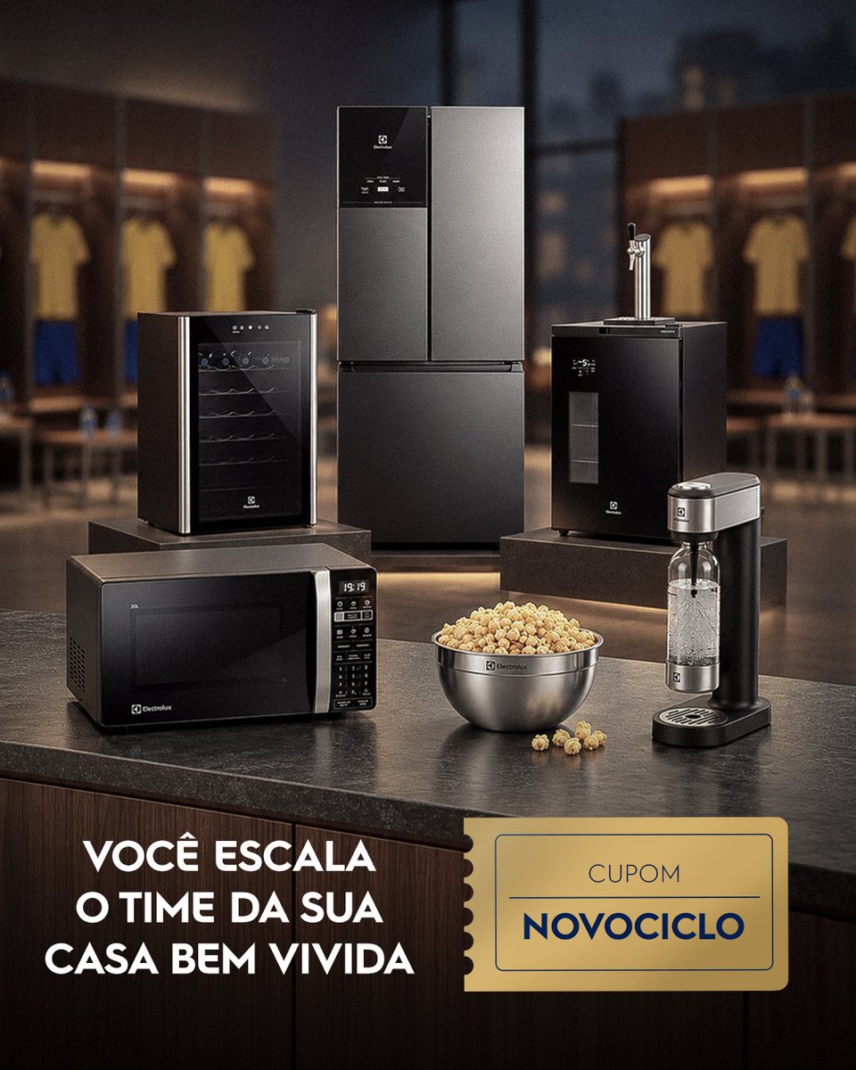 ElectroluxBr's tweet photo. Melhor coisa que poderia acontecer: renovação do time da #SuaCasaBemVivida com cupom NOVOCICLO no nosso site. Aproveite agora: https://t.co/mhty4NQeCL https://t.co/5ExZSrNdLe