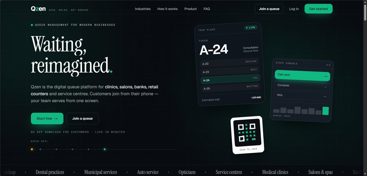 aswinhq's tweet photo. @DEVIN__SETH Qzen is a digital queue management platform that helps businesses manage customer queues and waiting times. It’s free to use, but the website may take a few seconds to load the first time. https://t.co/KuHZYWMbof https://t.co/6vwgaT89cr