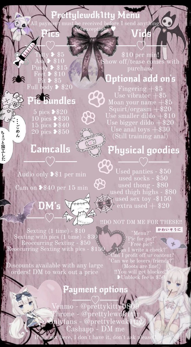 prettylewdk1tty's tweet photo. ⋮ ⌗ ┆🐾 ꒰ https://t.co/ZfKmaUfXHM ꒱
︀︀
︀︀⠀⠀⠀ :¨ ·.· ¨:Andrea Cupid's intro 𝜗𝜚 ⋆˚࿔
︀︀⠀ ⠀⠀`· . rere ⟢ kitty ⁺‧₊˚ ཐི⋆♱⋆ཋྀ ˚₊‧⁺
            ✃𓄧꒷꒦ ♀️, bi, 20, 110 lbs🕸

♡/↻ to be mooties! ˚₊‧꒰ა 𓂋 ໒꒱ ‧₊˚ https://t.co/1Kx94ukN1X