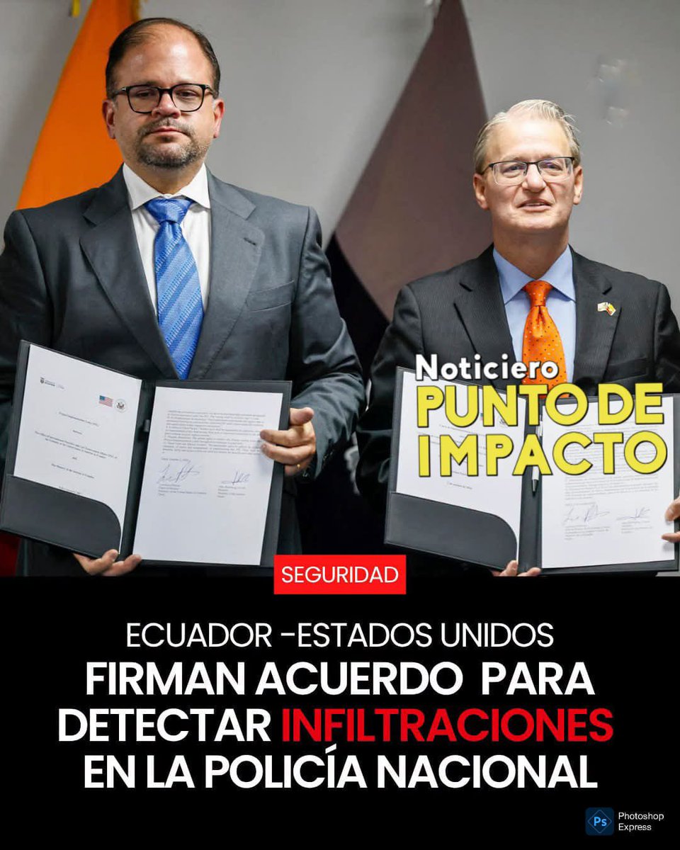 manantialnoti's tweet photo. #NOTICIA INTERNACIONAL.

🇪🇨🇺🇸 Ecuador y EE.UU. pusieron en marcha un proyecto para prevenir posibles infiltraciones del crimen organizado en la Policía Nacional.

 El plan contempla evaluaciones poligráficas y financieras... https://t.co/arjUjB1hoG
