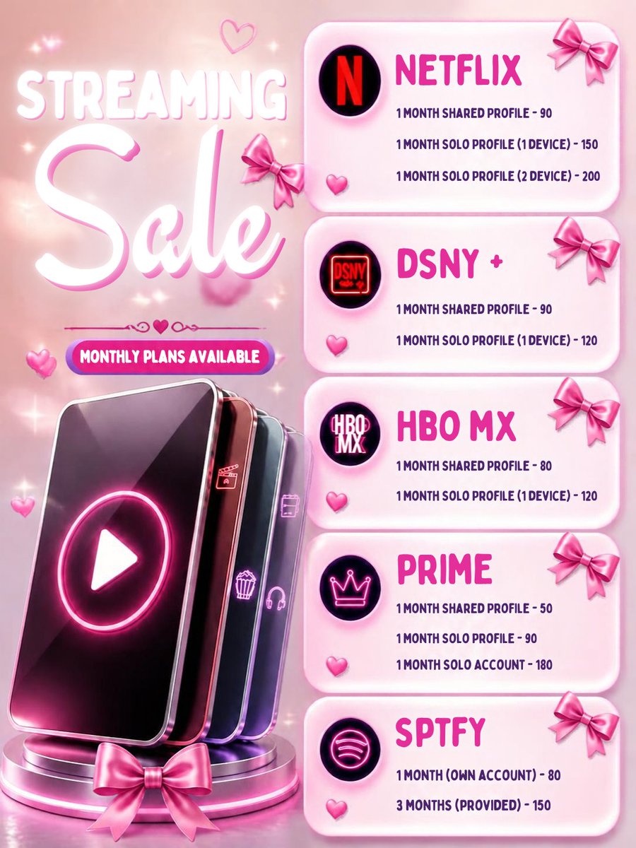 mimiiprems's tweet photo. selling premium accounts.

wts lfb: netflix, spotify, disney, prime, hbo max, viu, iwant, vivaone, grammarly, quilbot and etc.

dm to avail! https://t.co/Jj9Vd0hdZm