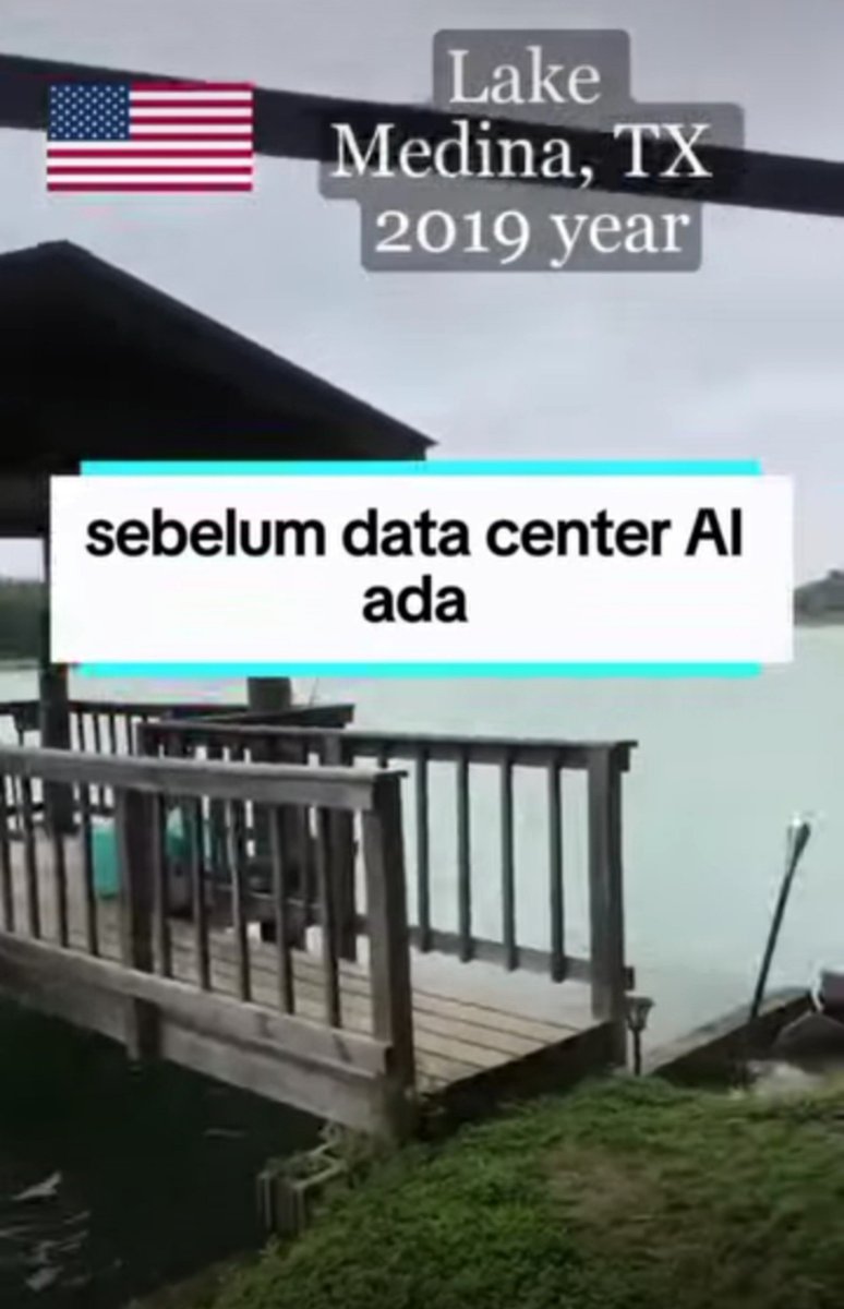 RichoShen's tweet photo. Perbandingan yang  sangat  ironi sebelum ada data center AI dan sesudah ada data center AI, mengerikan sekali  akibat dampak lingkungan yg ditimbulkan. 

Air danau di Amerika habis mengering disedot untuk mendinginkan ribuan server yang bekerja selama 24 jam non stop. https://t.co/vK83Jzwb4P