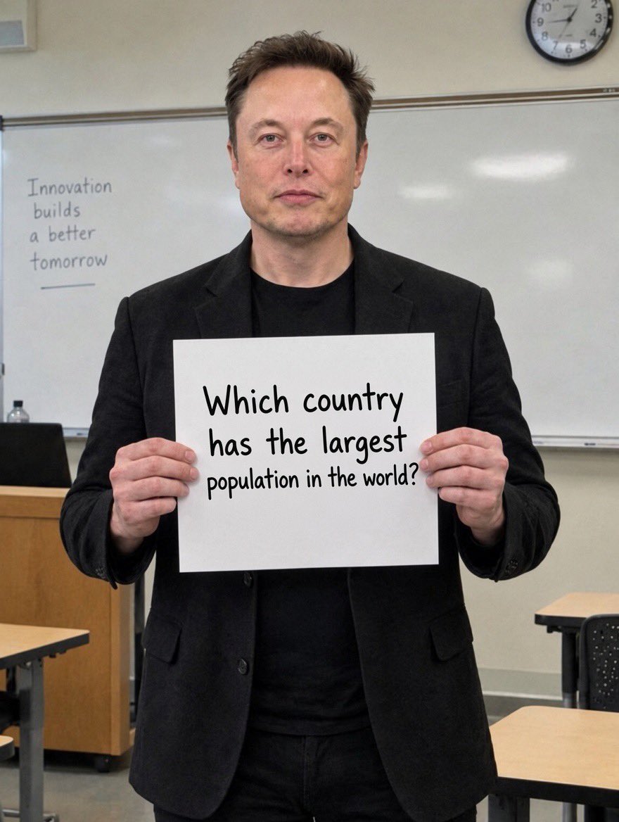 MuskNewscoop's tweet photo. 🚨 Only geniuses get this right!

Which country has the largest population in the world?

A. USA 🇺🇸
B. India 🇮🇳
C. China 🇨🇳
D. Russia 🇷🇺 https://t.co/hm5rb25cxv