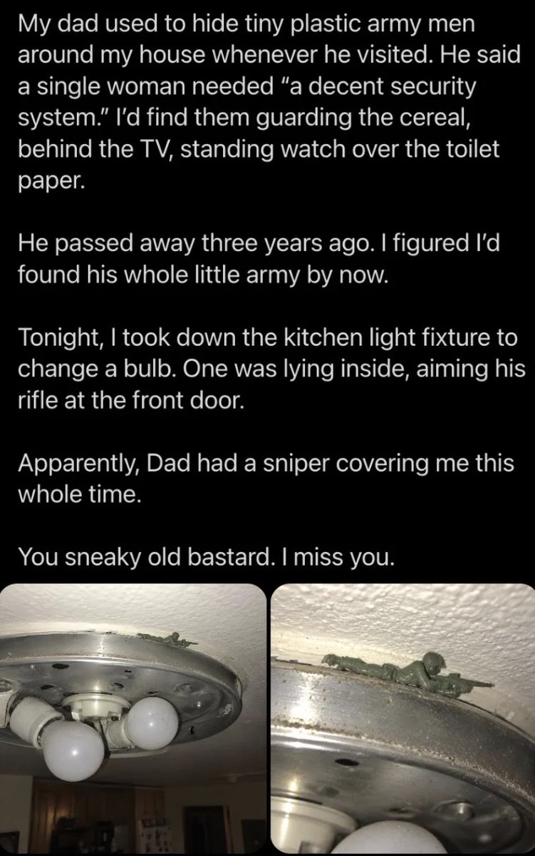 HumanityChad's tweet photo. Sometimes memories hides in the most ordinary places...and then, years later, ambushes you while you’re changing a light bulb. https://t.co/HqfkLvp9Lv