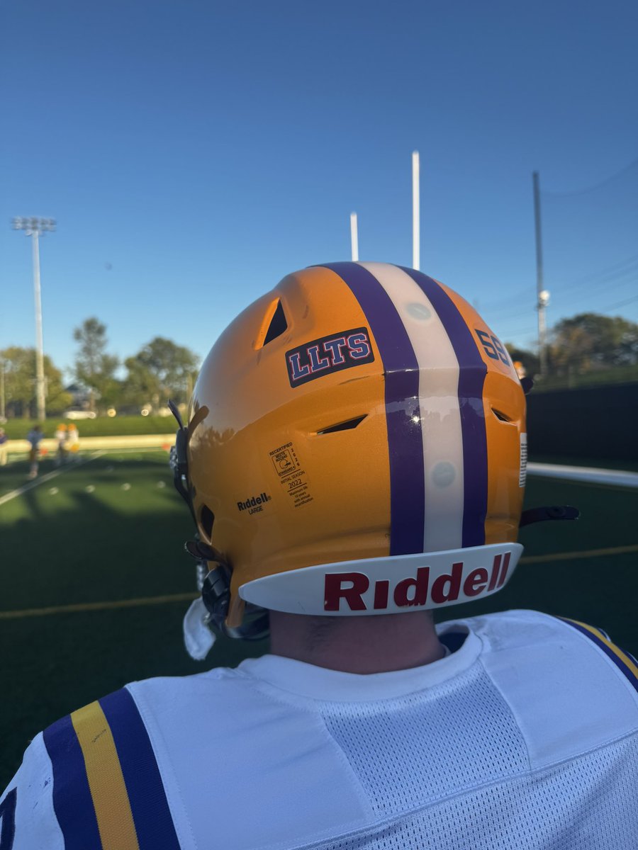 TommyBirch's tweet photo. I’m out at Mediacom Stadium where Lincoln is hosting Indianola. Indianola players wearing LLTS stickers for “Long Live Trenton Snodgrass.” Snodgrass, a lineman, recently died. https://t.co/j3jYh9vkoC