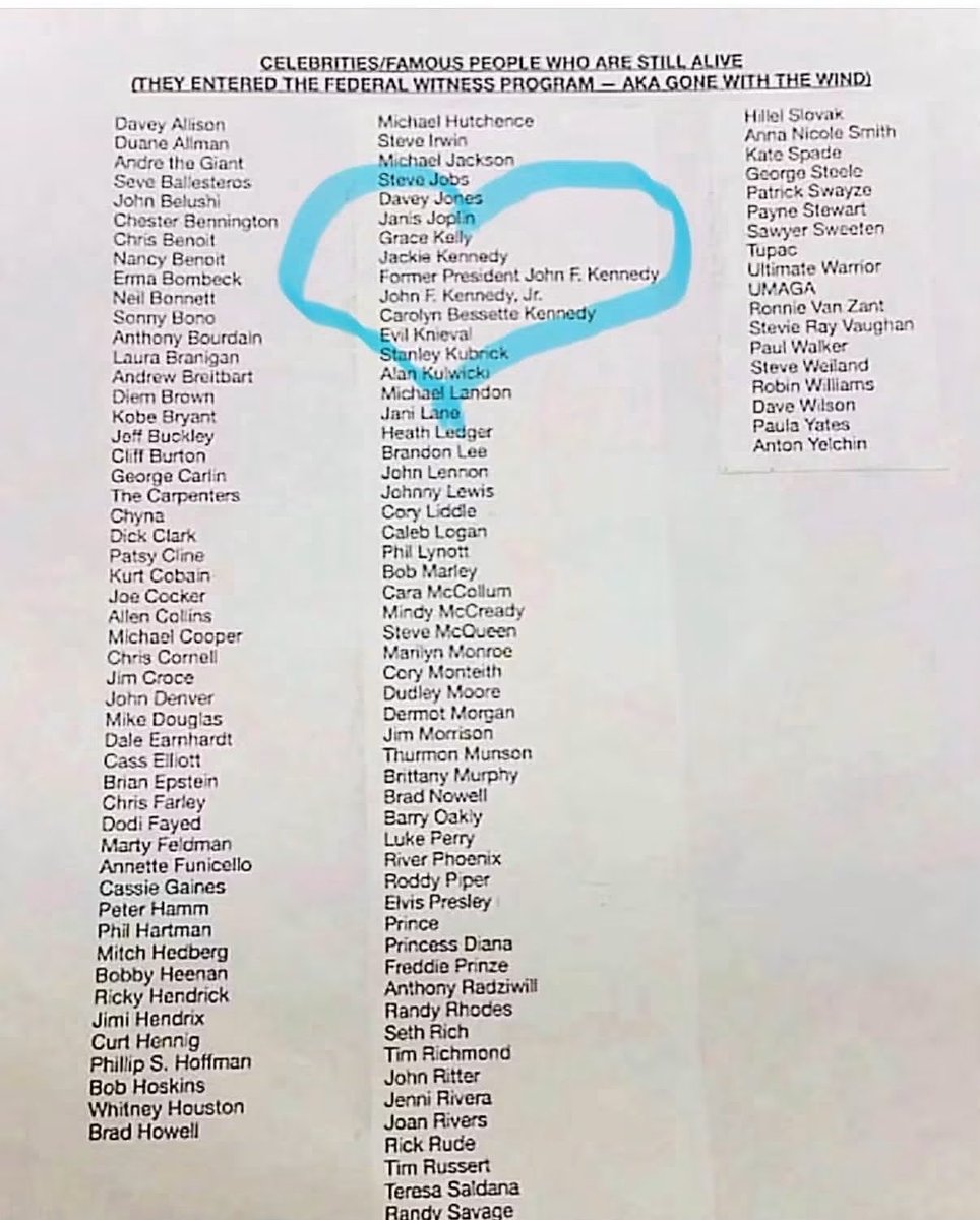 Daniell64334313's tweet photo. Partial List Of The Witness Protection Program‼️ https://t.co/M5IRMzax8p