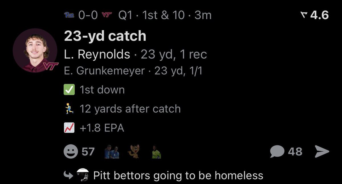 ap90999's tweet photo. @tuffpicks cash first two drives of the game holy shit https://t.co/INi45cBzxI