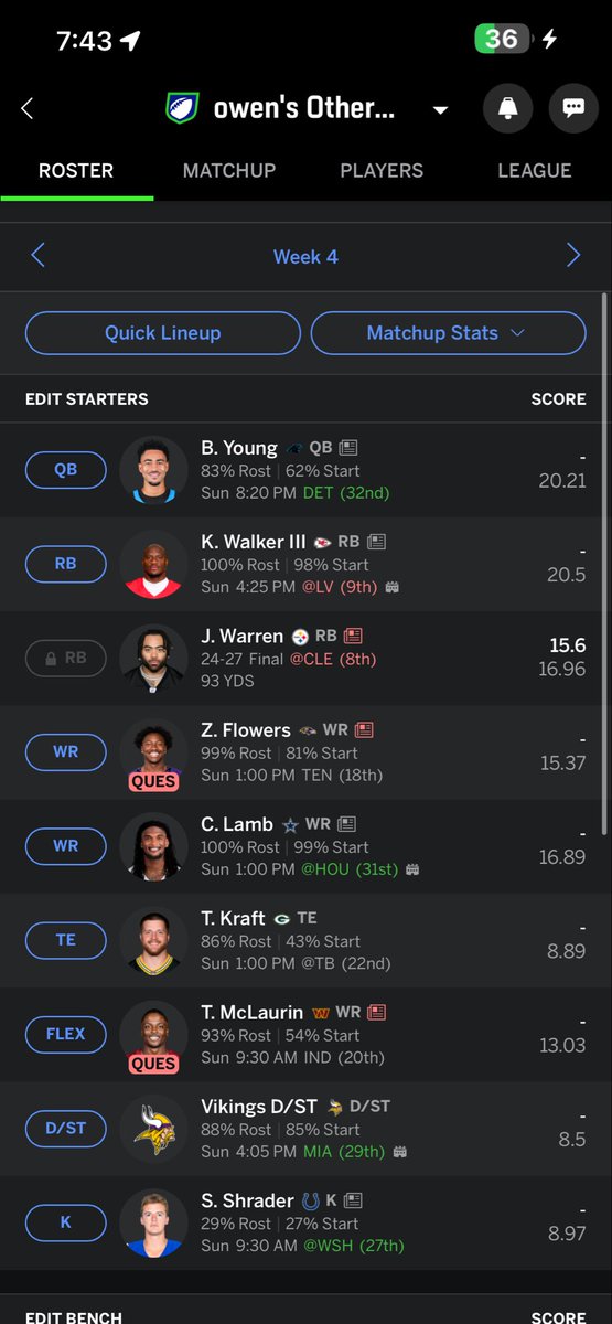 ohimschoot's tweet photo. @drayknowball Drop anyone here to stash bengals? It’s a 14-man btw so it’s very slim pickings. Feel like tyreek would be the right choice but w all the injuries Wandale is my only bench WR 🤣 https://t.co/07VbbCwxFs