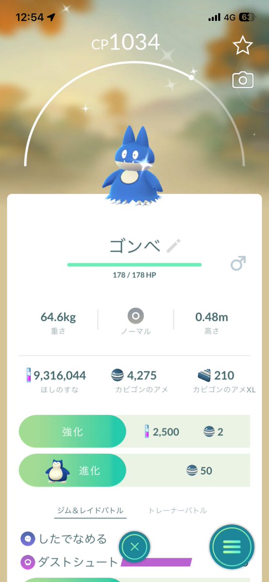 yukidons's tweet photo. 卵から自力初の色違いゴンベ！
一体何周してからのGETやら…
嬉しい☺️
#ポケモンGO https://t.co/W1w1X58QbW