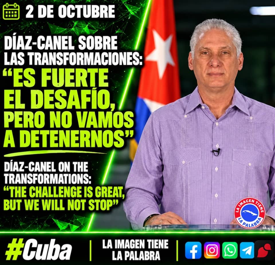 LlanesBarreda's tweet photo. 🇨🇺👨🏻 *Díaz-Canel sobre las Transformaciones: “Es fuerte el desafío, pero no vamos a detenernos” El Pte subrayó q “estamos en un momento de urgencias, bajo condiciones de guerra 🆚 Cuba”.-No se trata, dijo, de una guerra cualquiera sino d las llamadas *guerras de 4ta Generación* https://t.co/ChNML1m3yl