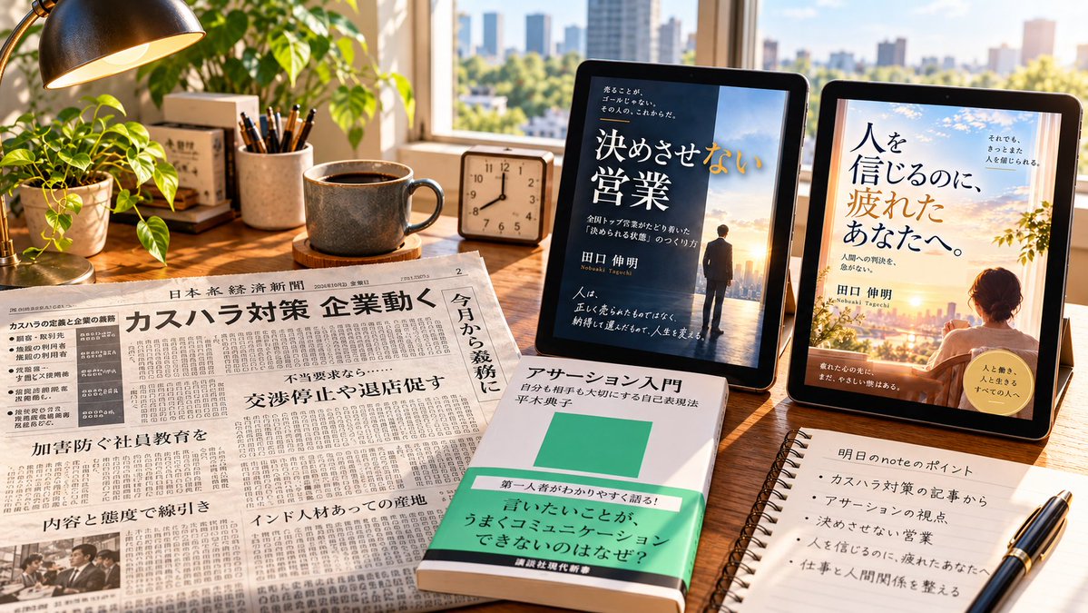 NobuakiTaguchi's tweet photo. 人を大切にしたくて、
言葉を飲み込んだことがある。
でも、
優しさとは、自分を消すことではない。
人を裁かなくても、境界線は引ける。
「NO」と言っても、その人の存在まで否定したことにはならない。
相手も自分も大切にする。
今朝のnoteに。
#人間関係 #田口伸明 #人を信じるのに疲れたあなたへ https://t.co/YLoidIk4gY