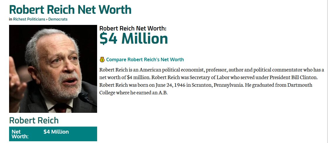 BobPhillyPa's tweet photo. @RBReich Says Robert 3rd Reich, who is a multi-millionaire. https://t.co/pQ92VZ9S74