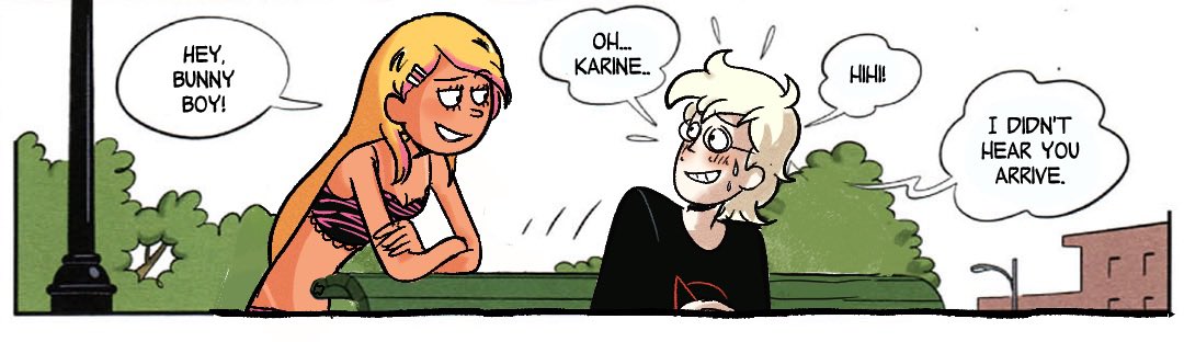 Aestheticdork3's tweet photo. Some comics edits I made for this AU 🙂↕️
#albinxkarine #lesnombrils #thebellybuttons https://t.co/qEuM08Cq91