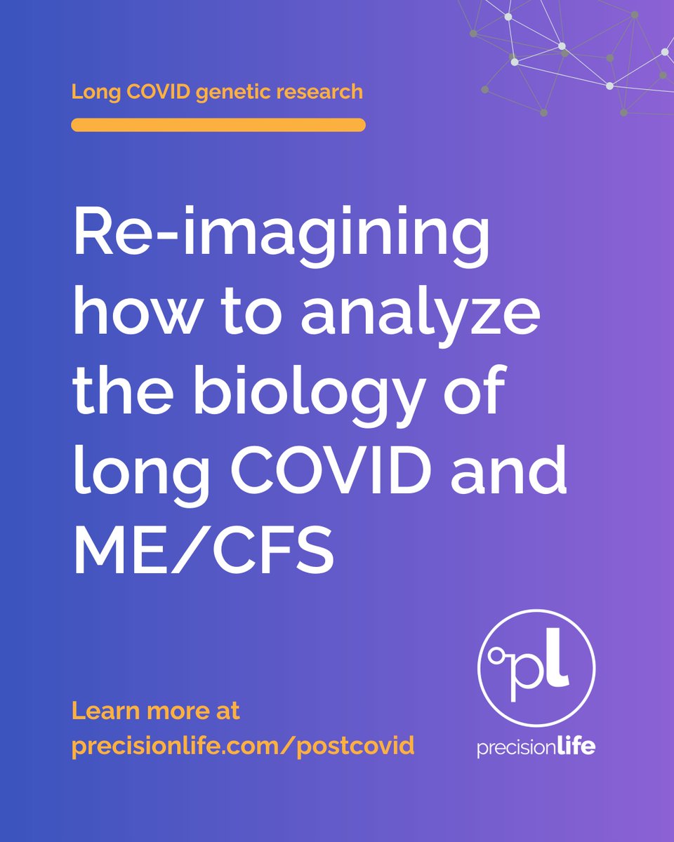 PrecisionLifeHQ's tweet photo. People living with #longCOVID and #MECFS deserve the progress that precision medicine has brought to cancer care. 

That requires taking a fundamentally different approach to studying the biology.

Which is what we've done. https://t.co/jMCJnrIGM4