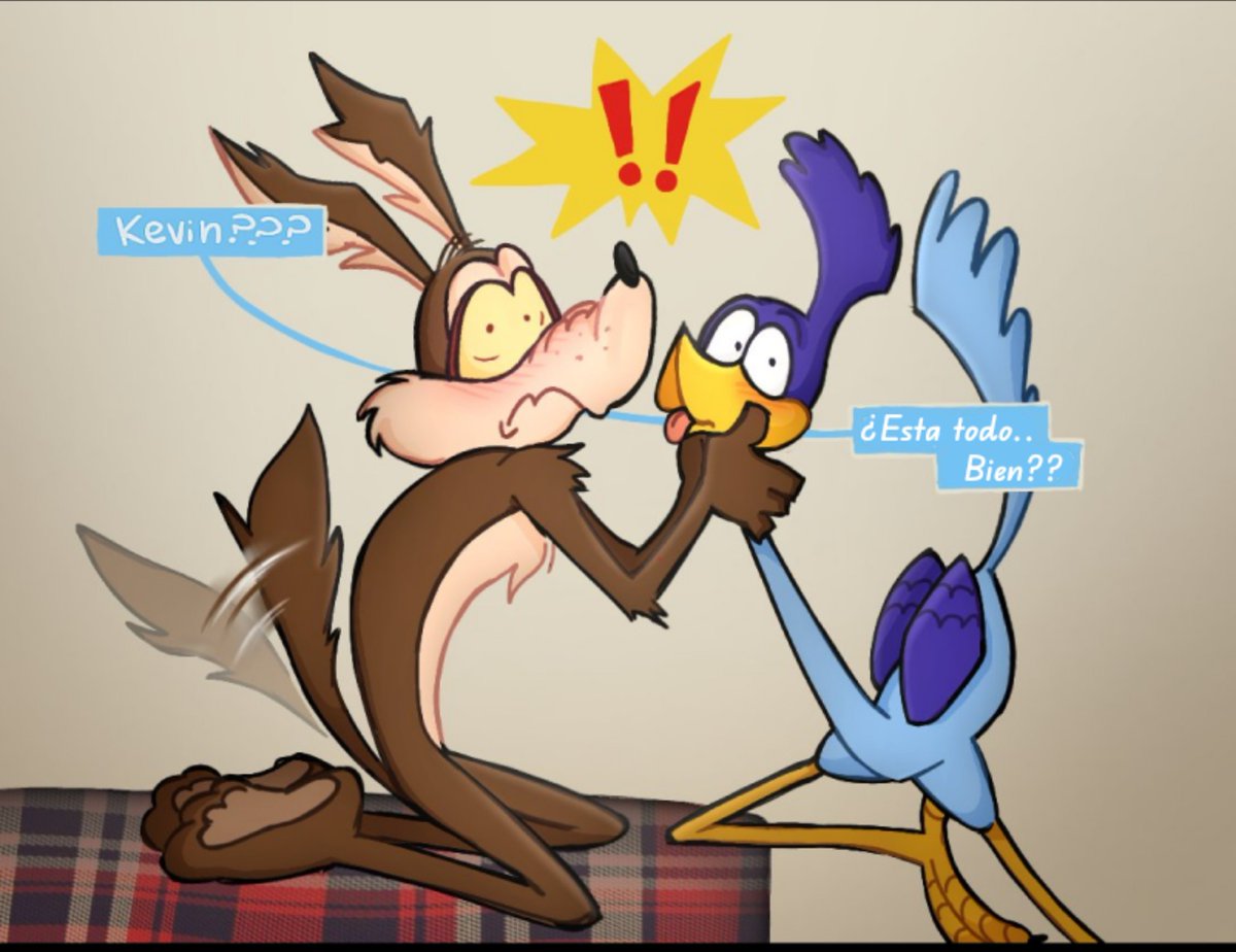 BramdonEspinoza's tweet photo. Bueno, mentira, mentira no fue. 
Artista original : @sincerly_uss
Traducción hecha por mi.
#Furry #art #furryart #kevinavery #roadrage #coyotevsacme #romanse https://t.co/Qfi27JfRbl