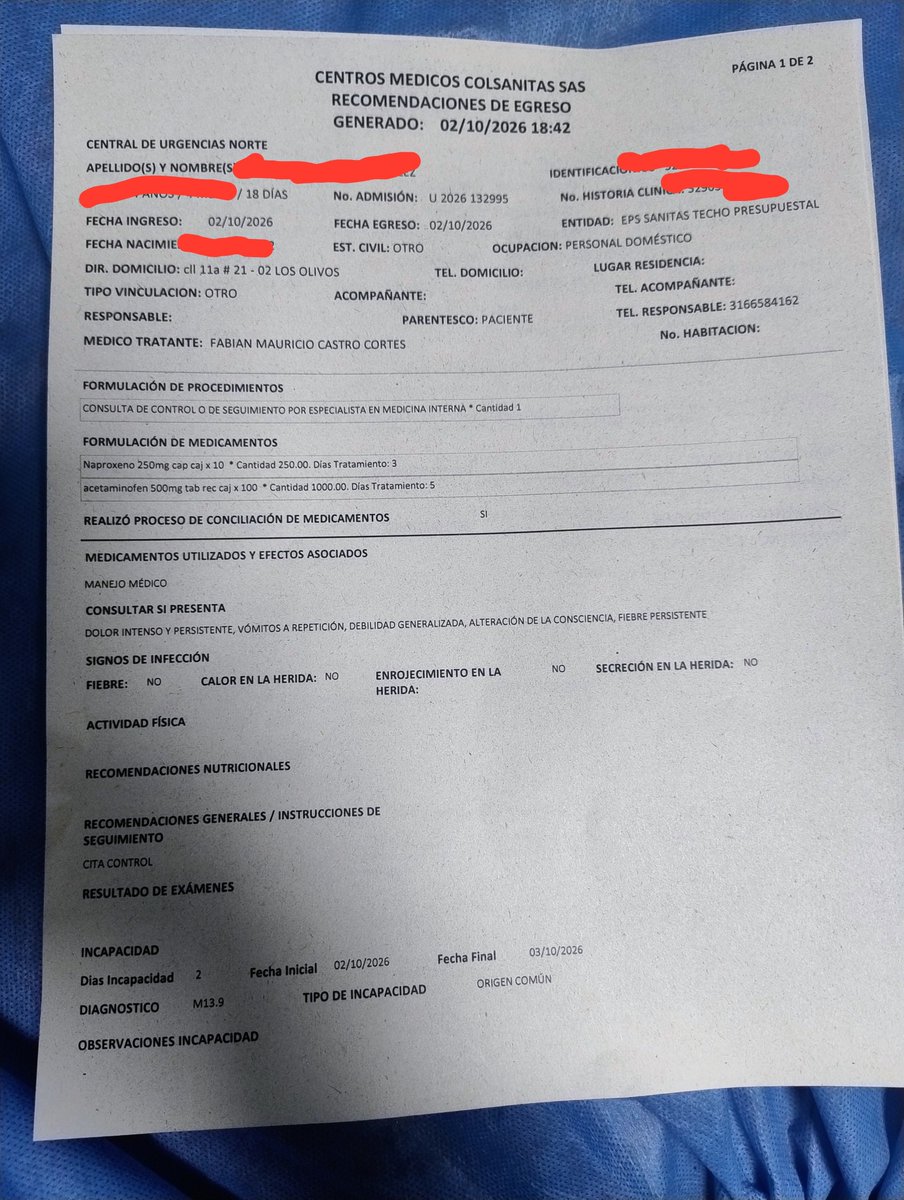 LucyFernanda420's tweet photo. 8 HORAS!!! 8!!! PARA QUE ME DIGAN QUE NO TIENEN IDEA DE QUE ES LO QUE TENGO ASI QUE PARA LA CASA CON ACETAMINOFEN Y ESPERAR LA CITA PARA MEDICINA INTERNA... QUE FRUSTRACION TAN HP. @Supersalud A QUIEN PUTAS ME QUEJO??? https://t.co/shoBO61rfc