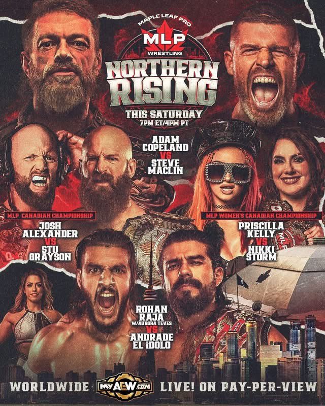 VaughnVertigo's tweet photo. By the time I was green lit to start wrestling in 2013, Edge was long retired but, he did drop by our school in Toronto when I was 15.

The thought of wrestling on the same card as him, let alone on the biggest canadian wrestling show was out of the question.

Maple Leaf Pro’s season finale goes down tomorrow at Maple Leaf Gardens with one of the most historic cards!

Countdown 7pm EST | Main Show 8pm EST