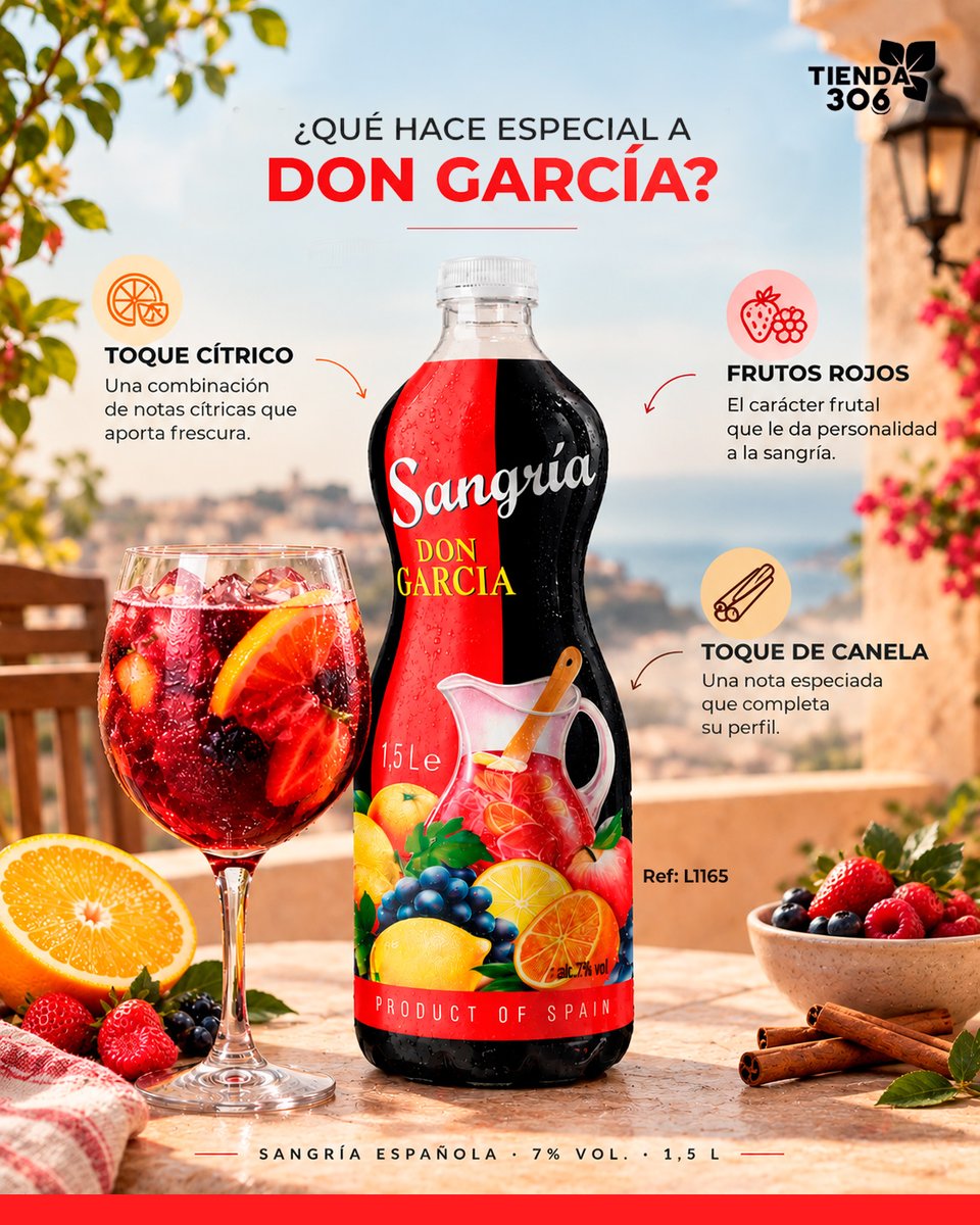Tienda306's tweet photo. Don García Sangría Española, tiene un espíritu español con un toque cítrico, perfecto para refrescar tus momentos y convertir cualquier ocasión en un buen plan.🥂
🛒 Compra en https://t.co/9xYfcW6RTh
#DonGarcía #SangríaEspañola #Sangría #SaborCítrico #PlanPerfecto #Brindemos https://t.co/ItSfvmCkgq